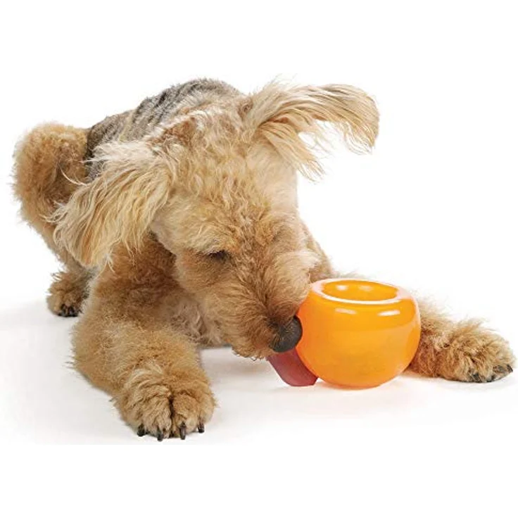 Outward Hound Planet Dog Orbee-Tuff Snoop, Interaktives Snackball-Spielzeug für Hunde, orange, groß, fördert langsames Fressen, robustes Design, hergestellt in den USA – Bild 4