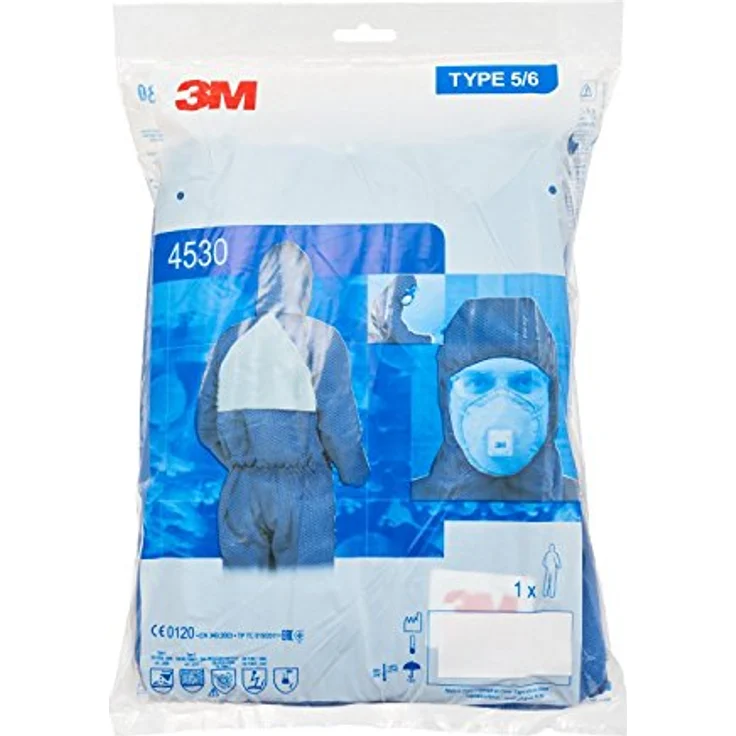 3M 45303XL Schutzanzug 4530, Atmungsaktiv, Antistatisch, Flammhemmend, Kleidergröße XXXL, Blau – Bild 7