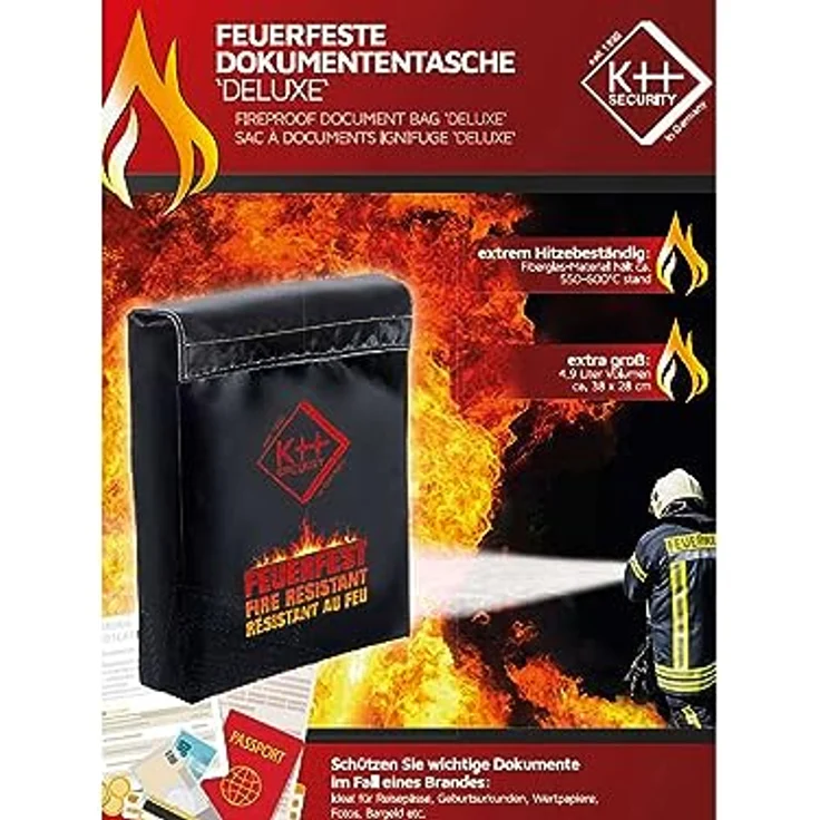 KH-Security Feuerfeste Dokumententasche "Deluxe“ 4,9 l – Bild 3