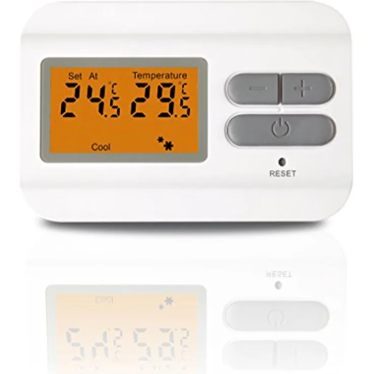 Avidsen Raumthermostat, Digitalthermostat kabelgebunden, präzise Temperaturregelung 5-35 °C, LCD-Anzeige, Batteriewarnung