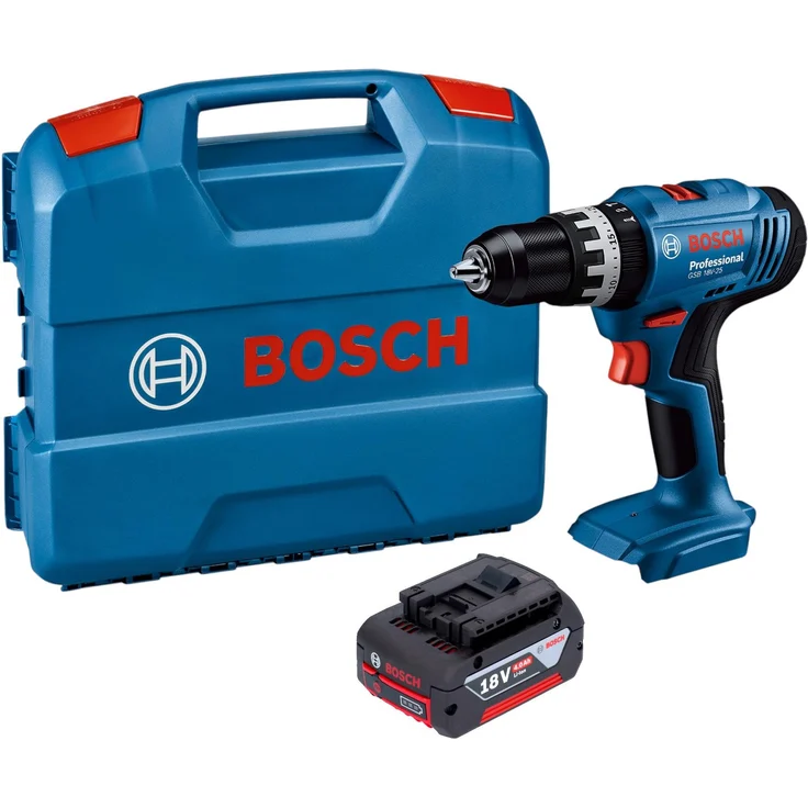 Bosch GSB 18V-25 Professional, Akku Schlagbohrschrauber 18 V mit 56 Nm, inkl. 1x 4,0 Ah Akku und L-Case, ohne Ladegerät