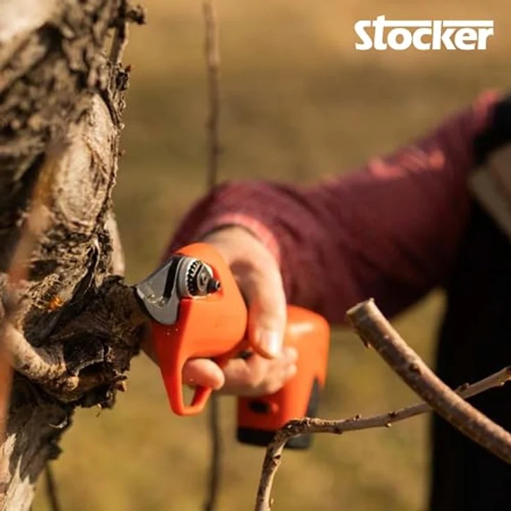 STOCKER Vulcano E-30 TP, Astschere mit zwei Lithium-Ionen-Batterien, 30 mm Schnittkapazität, ergonomisches Design, inklusive Wartungskit und Koffer – Bild 3