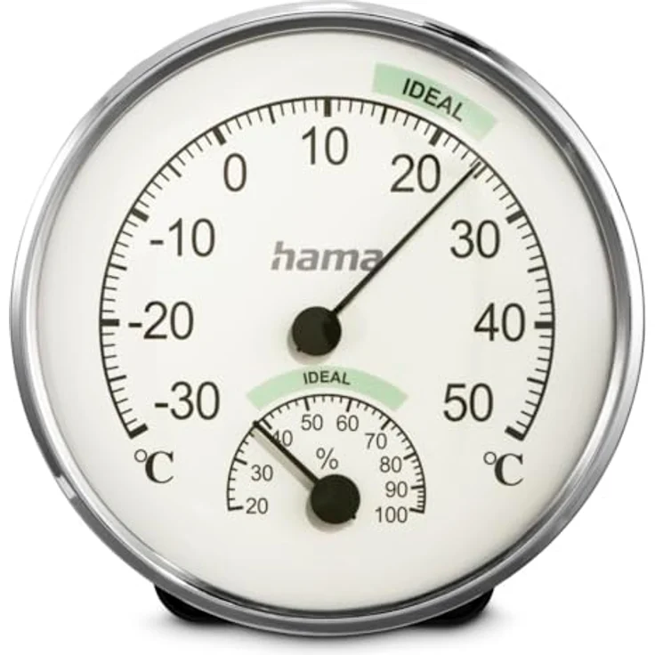 Hama Chios Thermometer und Hygrometer, Silber / Weiß – Bild 2
