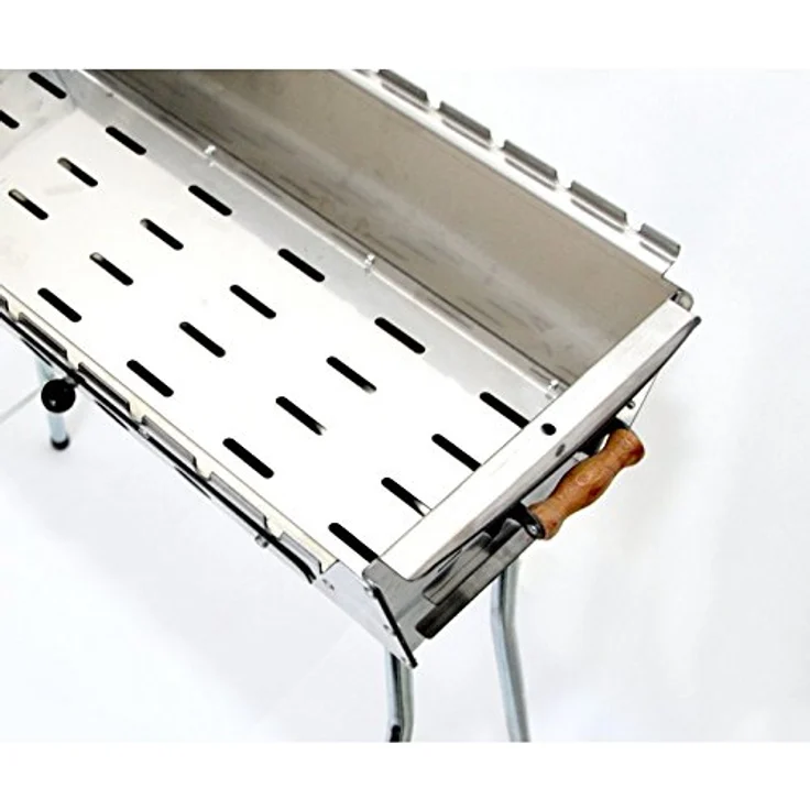 Mangal Edelstahl ideal 2 mm rostfrei Schaschlik Grill BBQ, Holzkohlegrill – Bild 3
