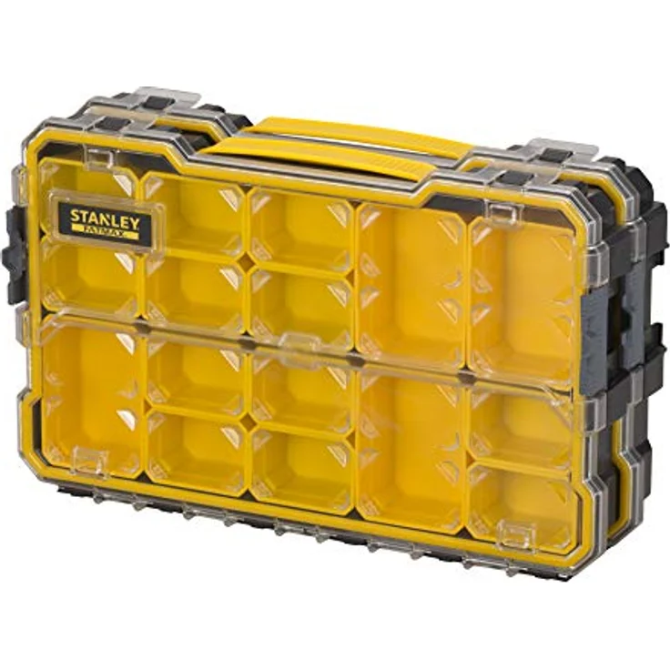 Stanley FatMax Profi-Organizer 2-3 - Zubehörbox (zum Verstauen und Transportieren von Kleinteilen und Zubehör, transparent, kratz-und schlagfest, stapelbar durch Seitenverriegelungssystem) FMST1-75779 – Bild 6