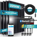 SUNNIVA® Balkonkraftwerk 2200/2000W Solaranlage mit Envertech Micro Wechselrichter, 4x 550W Solarmodule, 5m Anschlusskabel