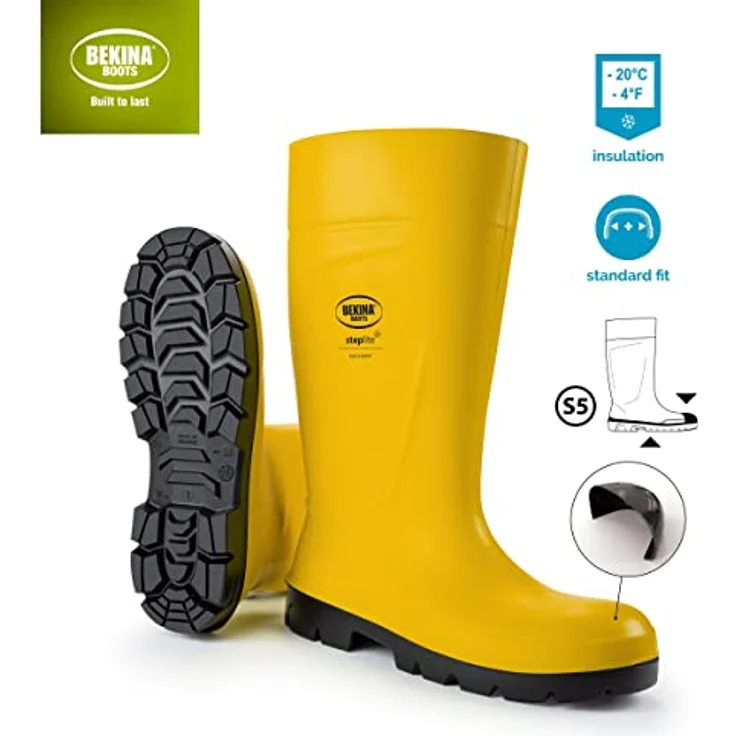 Bekina Steplite EasyGrip Stiefel S5, Sicherheitsschuh nach EN ISO 20345:2011, gelb/schwarz, Größe 47 – Bild 4