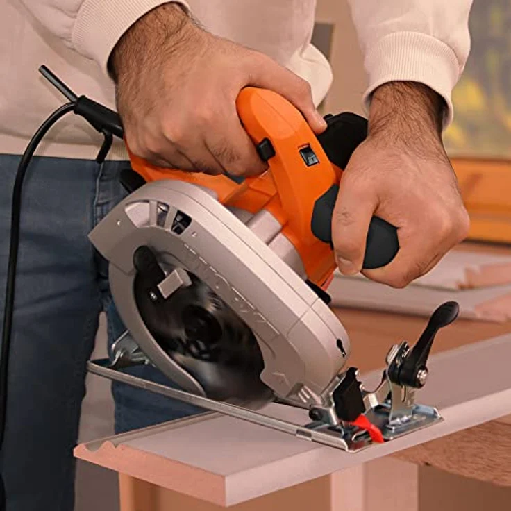 WORX WX445 Handkreissäge 1600W - mit präziser Schneidleistung, Laserführungssystem, einstellbarem Schnittwinkel & Parallelanschlag ? 190mm Sägeblatt mit 24 Zähnen – Bild 6