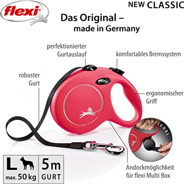 Flexi NEW CLASSIC L rot GURT 5 m – Bild 3