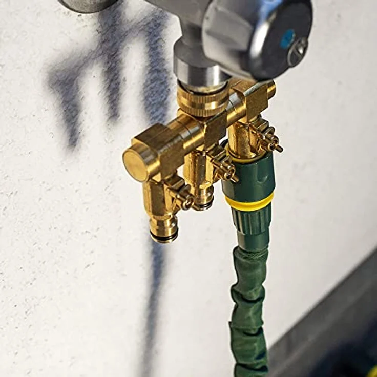  Wasserverteiler 3 Wege für 1-2' + 3-4' - Wasserhahnanschluss -Wasserhahnstecker - UPP – Bild 5