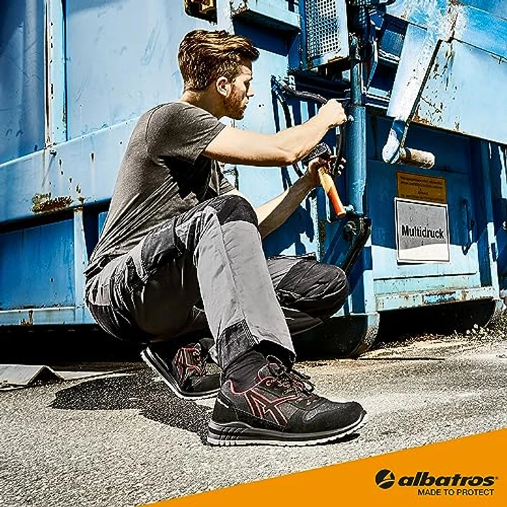 Albatros Albatros Sicherheitsschuh Clifton Low S3 SRC Arbeitsschuh - hydrophobiertes Veloursleder, DUO-PU Sohle, metallfrei – Bild 9