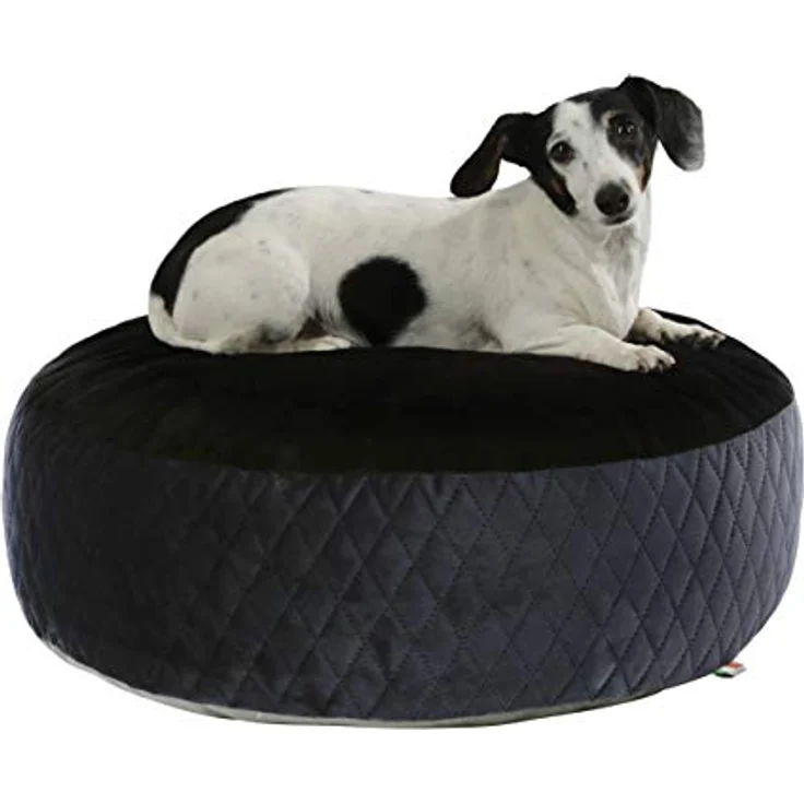 Maxi-Pet 80390 Liegekissen Pouf, durchmesser 60x18cm, schwarz/blau – Bild 2