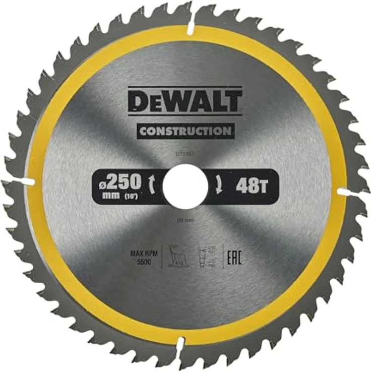 DeWalt Bau-Kreissägeblatt für Stationärsägen-Kreissägenblatt (250-30 mm 48WZ, universeller Einsatz und Querschnitte) DT1957 – Bild 2