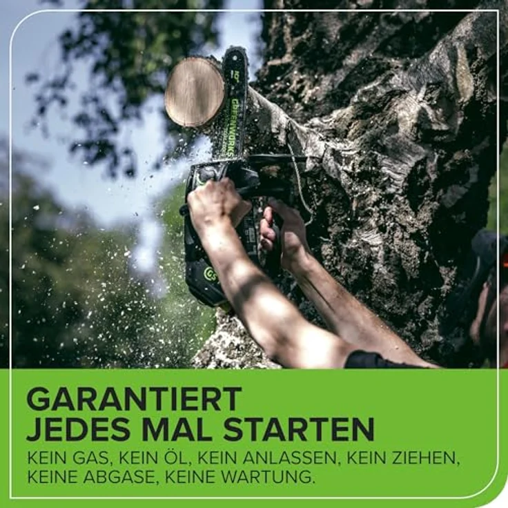 Greenworks GD40TCS, Akku Kettensäge 40V mit 2Ah Akku und Ladegerät, ergonomisches Handgriffdesign – Bild 6