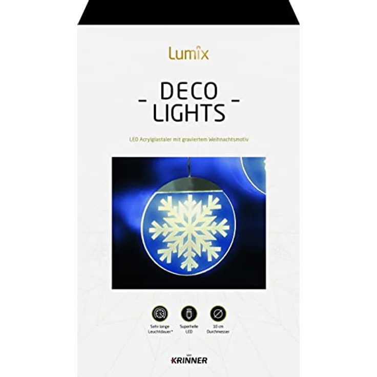 Krinner Lumix Deco Lights LED-Acrylglastaler Schneekristall – Bild 5
