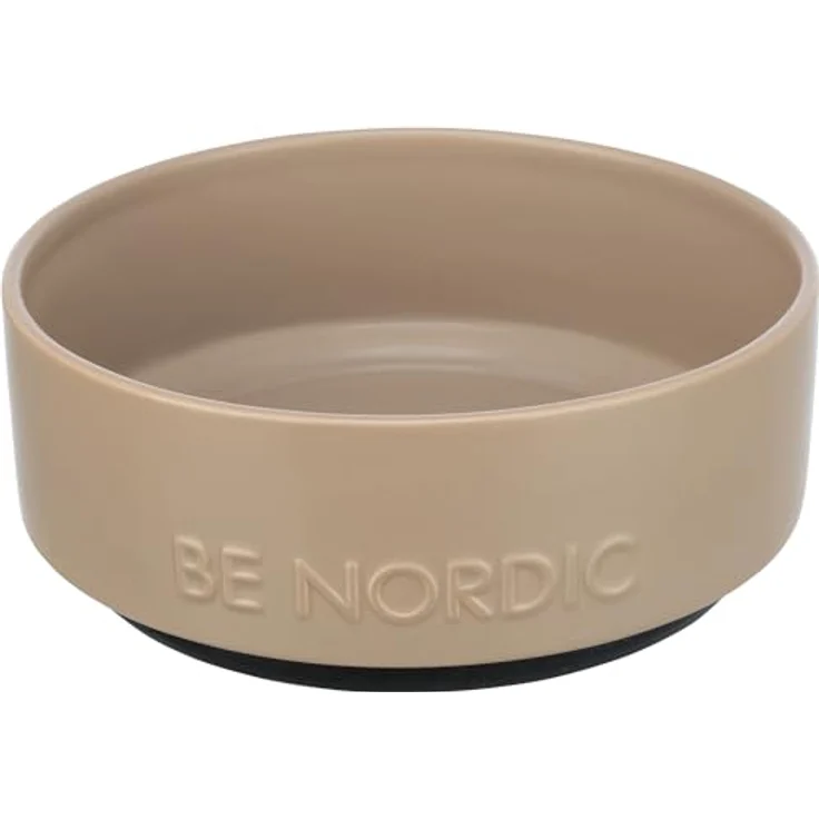 TRIXIE Hundenapf aus Keramik BE Nordic 1200 ml Taupe - moderner Fressnapf für große Hunde ø 18 cm Keramiknapf mit Rutschfester Gummierung - 24527 - Preisvergleich – Bild 1