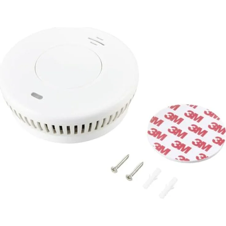 Sygonix Funk-Rauchwarnmelder inkl. 10 Jahres-Batterie, vernetzbar batteriebetrieben (Ø x H) 105 mm x 36 mm, weiß – Bild 4