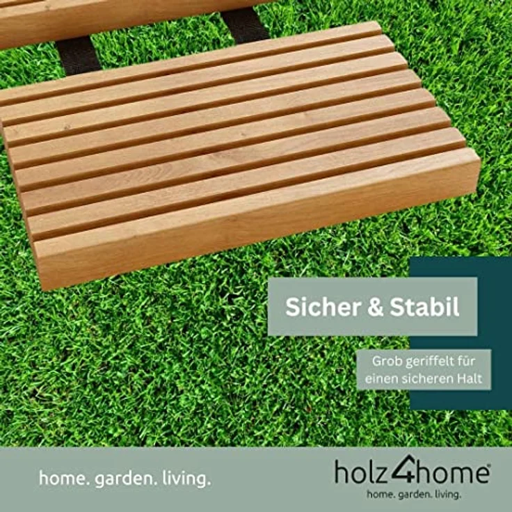 holz4home Rollweg Aus Lärche 25 cm | Witterungsbeständig, schnell trocknend und Stabil | Rutschfeste Oberfläche durch Riffelung – Bild 5