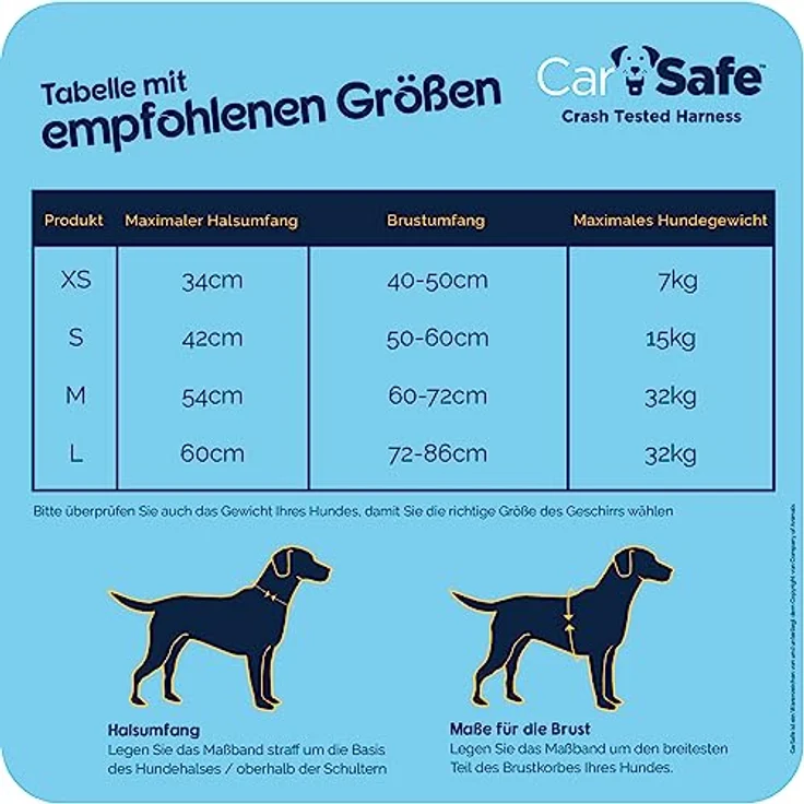 Company of Animals CarSafe Crash-getestetes Hunde Sicherheitsgeschirr, Crashtest-geprüft bis zu 32 kg / 70 lbs, komfortables und gepolstertes Design, reflektierend, Größe M, für mittelgroße Hunde (schwarz) – Bild 3