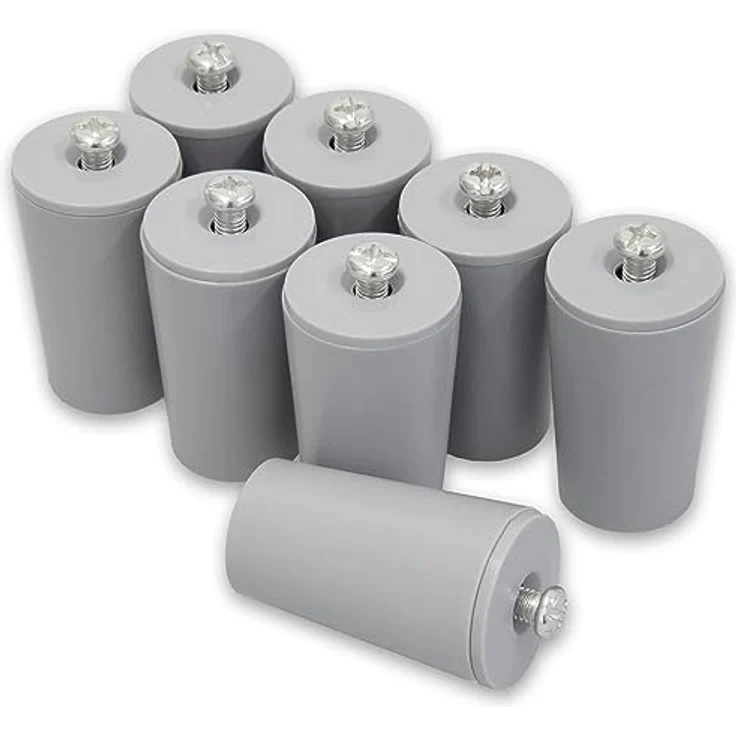 ECENCE Anschlagpuffer Stopper für Rollladen, 8er Set 40mm inkl. Schraube Grau, Endanschlag, Rollladen Schutz komplett – Bild 1