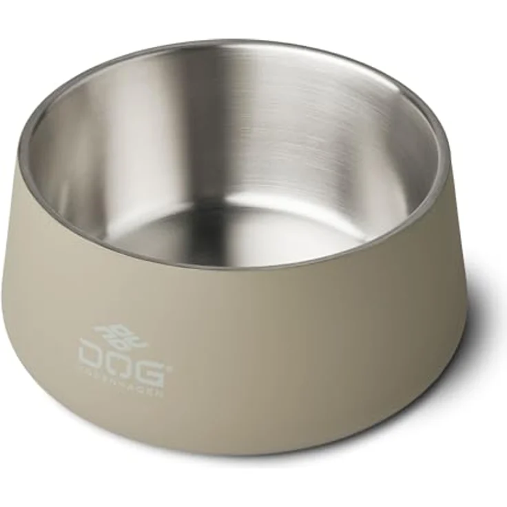 DOG Copenhagen Vega Hundenapf, S/M, Edelstahl mit rutschfestem Gummiboden, Farbe Caffe Latte – Bild 2