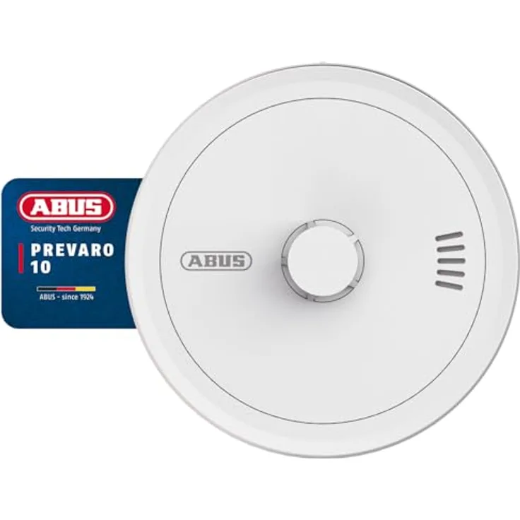 ABUS Hitzewarnmelder Prevaro 10, zertifizierter Wärmemelder für Küche, Bad, Garage und Keller, mit 10-Jahres-Batterie und automatischer Selbstprüfung