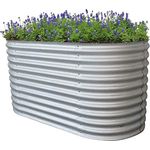 RS Trade® Rimini XL Hochbeet L 200 cm x B 100 cm x H 82 cm Gemüsebeet Gartenbeet Kräuterbeet Anzuchtbeet Frühbeet Stahl-Wellblech Zink-Alu Metall witterungsbeständig