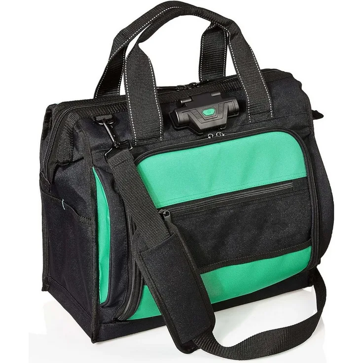 Mustbau Werkzeugtasche Beleuchtete Organizer-Werkzeugtasche, für Bohrer, Bits, Schraubendreher, Schlüsselsätze, Verlängerungskabel, Schwarz