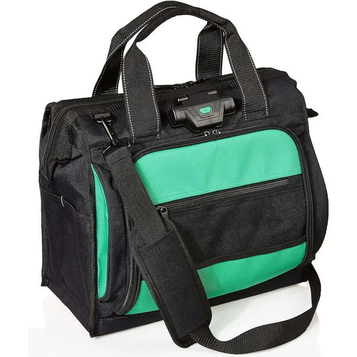 Mustbau Werkzeugtasche Beleuchtete Organizer-Werkzeugtasche, für Bohrer, Bits, Schraubendreher, Schlüsselsätze, Verlängerungskabel, Schwarz