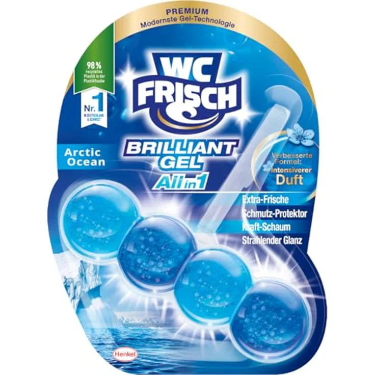 WC Frisch Brilliant All-in-1 WC-Duftspüler Arktischer Ozean, 42g Premium Badreiniger mit Kraft-Schaum und langanhaltender Frische – Bild 1