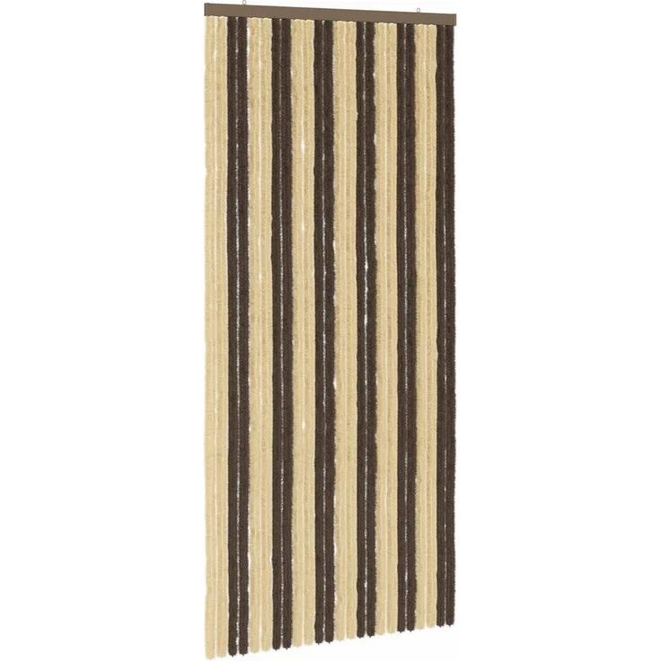 vidaXL Insektenschutzvorhang Chenille, Dunkelbraun und Beige, 100 x 220 cm, Luftzirkulation und einfacher Zugang