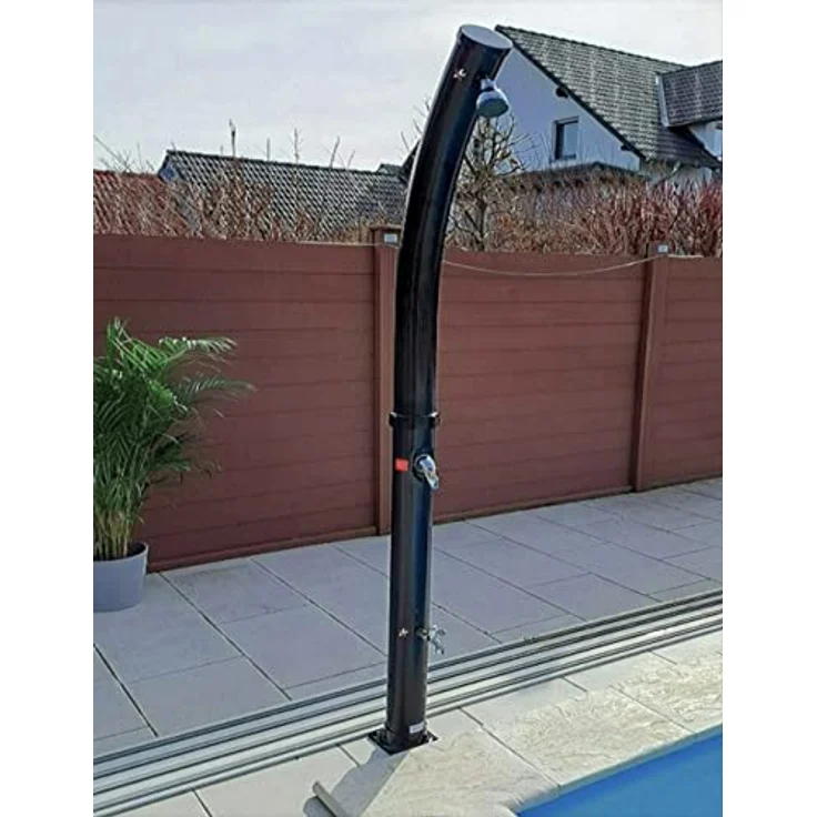 CARIBIC Gartendusche 30L Solardusche CARIBIC CURVE Pooldusche Außendusche Gartendusche in edlem Schwarz – Bild 2