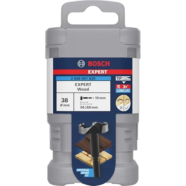 BOSCH Forstnerbohrer 2608901839, 38 mm, Gesamtlänge 88 mm, für saubere und splitterfreie Sacklöcher in Holz – Bild 2