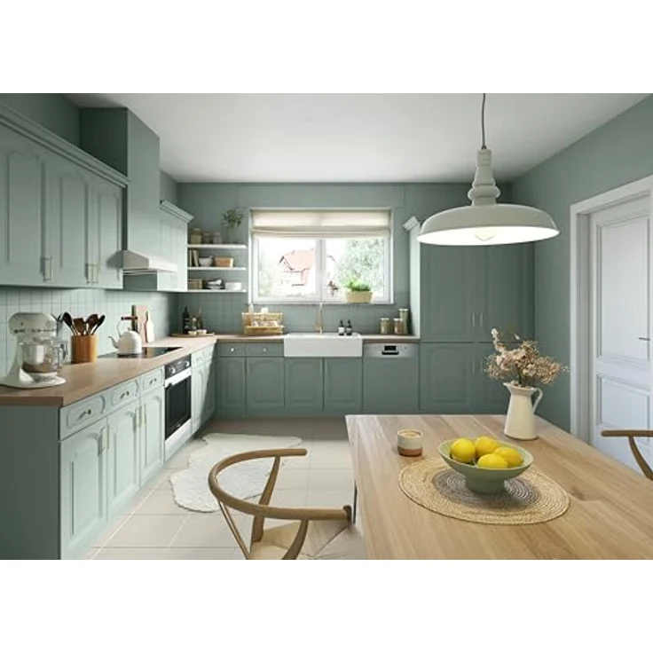 Alpina Fliesenlack 2K, Salbei seidenmatt, wasserbasierend, für Nassbereiche, 750 ml – Bild 5