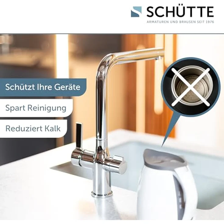 Schütte AQUASTAR PRO Spültischarmatur mit Filtersystem für Trinkwasser, Cold-Start-Funktion, 360° schwenkbarer Auslauf – Bild 3