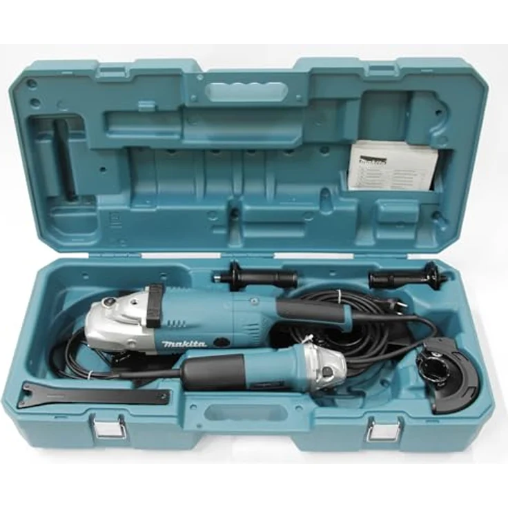 Makita Winkelschleifer-Set DK0054G, inkl. Zubehör und Transportkoffer, 840/2200 W, Schleifscheibendurchmesser 125 mm/230 mm – Bild 3
