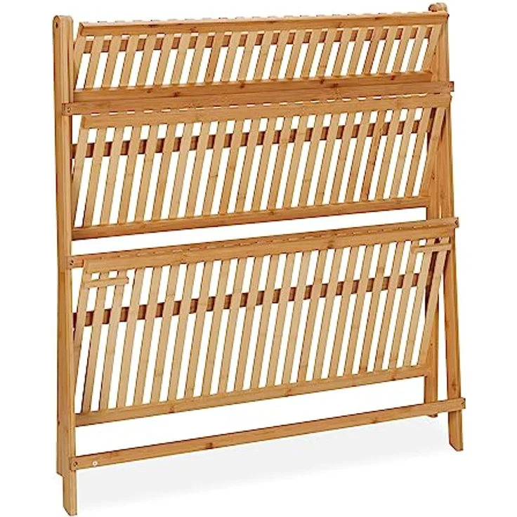 relaxdays Blumenständer Bambus klappbar, 3 Ebenen, natürliche Optik – Bild 7