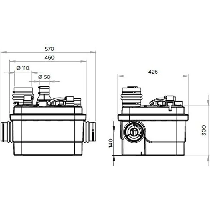 SFA SaniCubic 1 WP, Abwasser-Hebeanlage mit 12 m³/h Förderleistung, IP68 Schutz, Schneidwerk und externem Steuerterminal – Bild 6