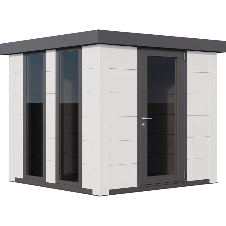 Telluria Metallgerätehaus Luminato 2424, inkl. Lichtdurchfluteter Raum, 5,7 m², weiß