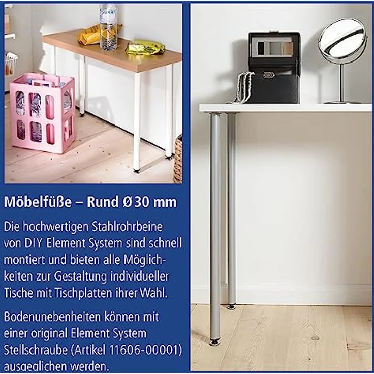 Möbelfuß weißalu.30mm H.400mm Platte ELEMENT SYSTEM VE: 4 – Bild 5