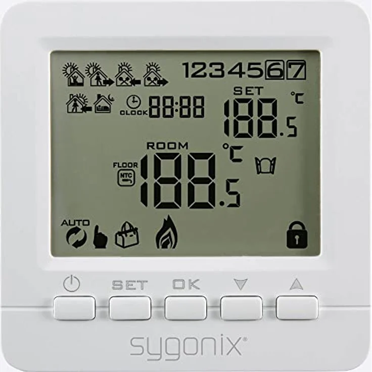 Sygonix SY-4500818 Raumthermostat Unterputz, Programmierbar mit Wochenprogramm und Urlaubsfunktion, inkl. internem und externem Sensor – Bild 4