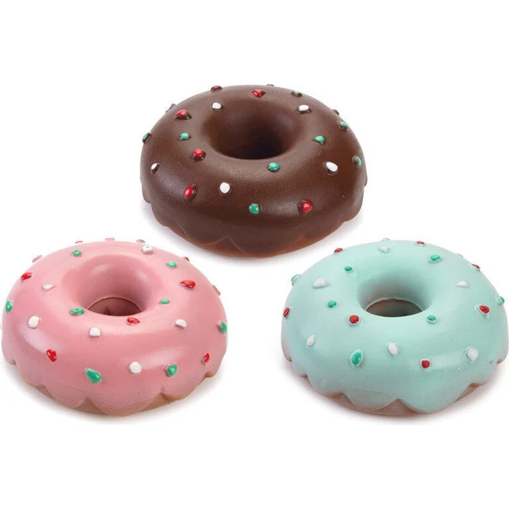 Karlie Tierquietschie Doggy Donuts Latex braun, Hundespielzeug mit Squeaker – Bild 1
