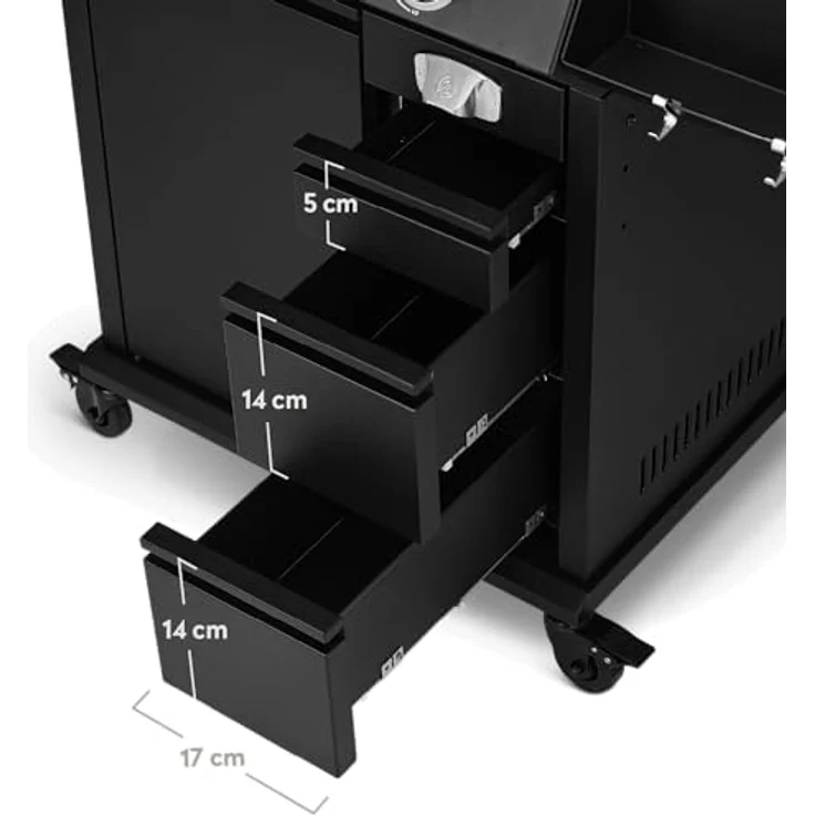 BURNHARD EARL Black, 3-Brenner Gasgrill Edelstahl mit Heckbrenner, Infrarot-Keramikbrenner, Edelstahl-Grillrost, inkl. Abdeckhaube und Zubehör – Bild 4