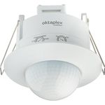 Oktaplex motion Oktaplex Sam Einbau Präsenzmelder 360° Infrarot Bewegungsmelder 230V Anwesenheitssensor Unterputz Innen weiß