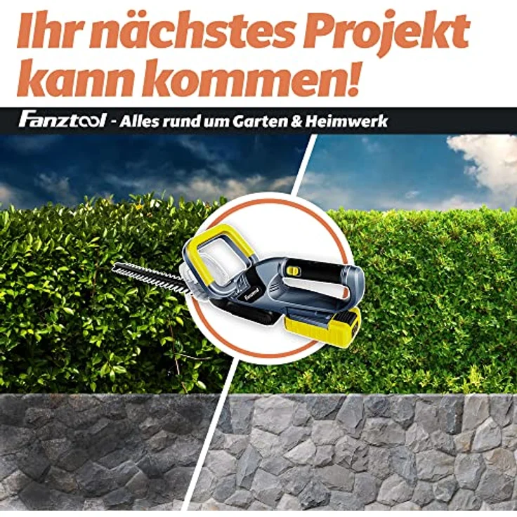 Heckenschere Akku Strauchschere Heckentrimmer, 20V-2Ah Akku mit Lasercut Messer – Bild 7