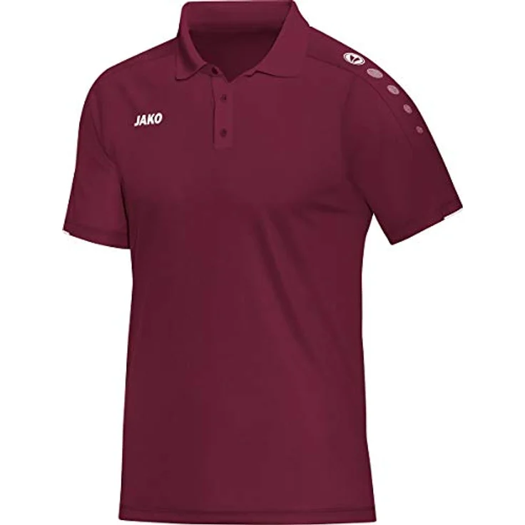 JAKO Herren Polo Classico, Polokragen mit Knopfleiste, maroon, XXL, 6350 – Bild 1