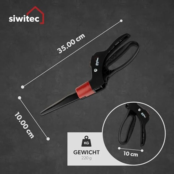 siwitec Grasschere SG-13 für das Schneiden von Rasenkanten mit 360° drehbaren Schneidkopf | Rasenkantenschere | Strauchschere | Gartenschere | Rasenschere – Bild 3