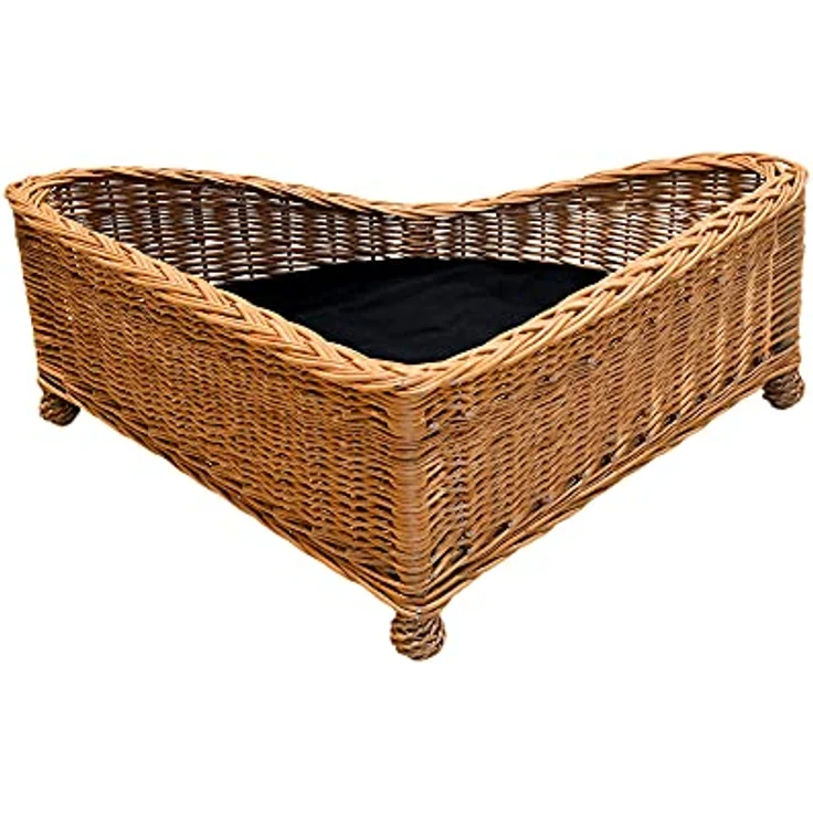 MyBer Katzenliege, Hundeliege, Katzenbett, Hundebett Haustier Sofa Liege Bett aus Weide K5-095-SS-K, Schwarz – Bild 2