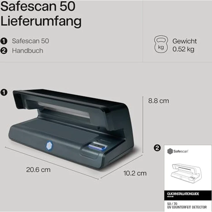 Safescan Geldschein-Prüfgerät ´Safescan 50´, schwarz – Bild 5