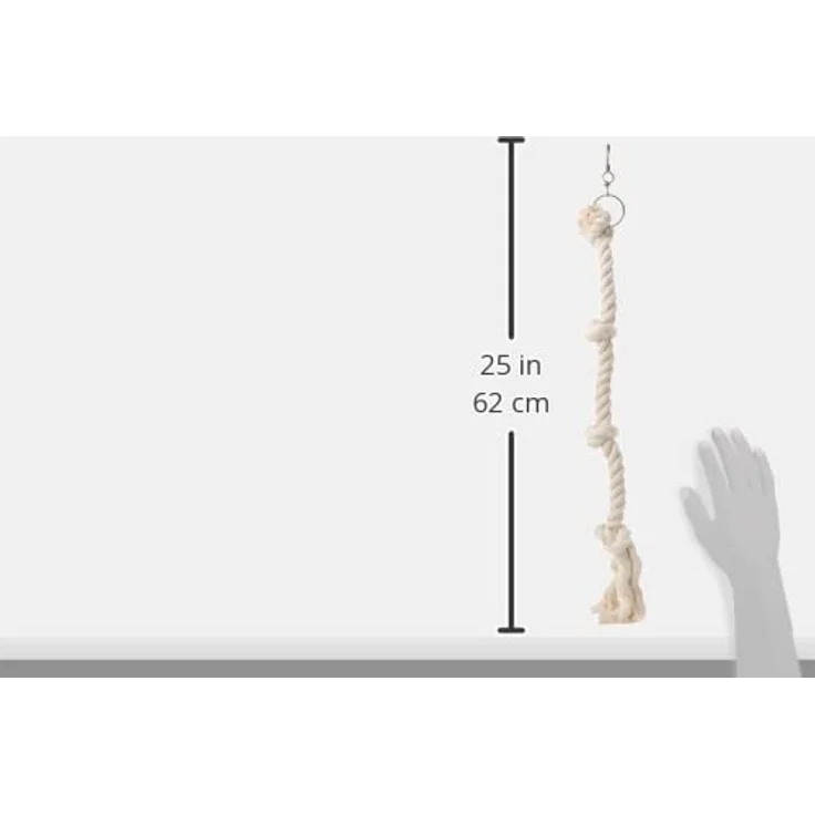 Nobby 31304 Cage Toy, Kletterseil Baumwolle weiß L: 67 cm; Ø 25 mm; 4 Knoten - Preisvergleich – Bild 5